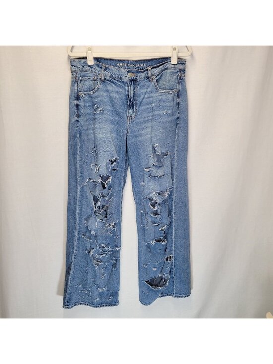 American Eagle Outfitters Denim - American Eagle Women's Size 12 Jeans Low Rise Skater Jean Distressed Destroyed